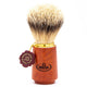 Brocha de afeitar omega 100% tejón punta plata mango madera de brezo 11cm