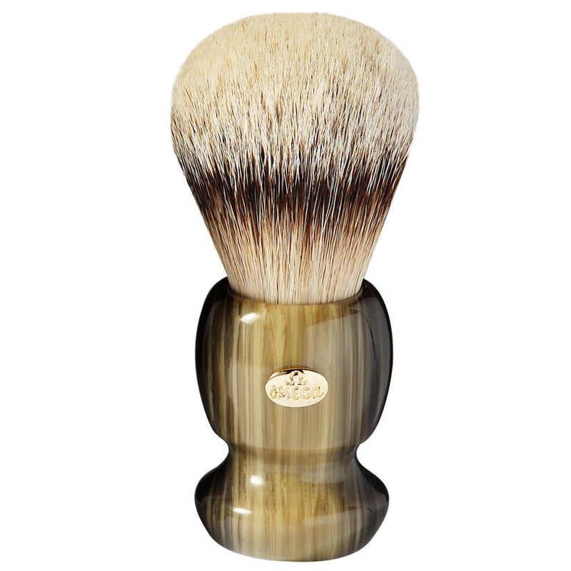 Brocha de afeitar omega 100% resina super tejón mango verde 12cm