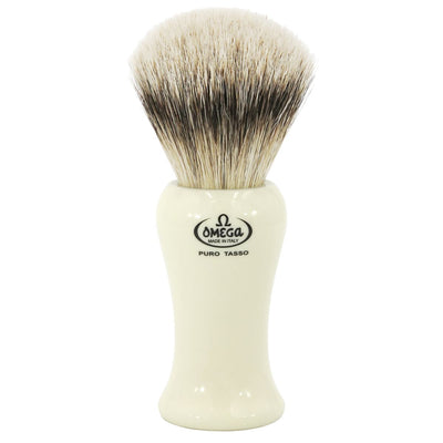 Brocha de afeitar omega 100% crema super tejón mango 12,5cm