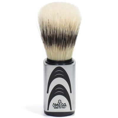 Omega shaving brush hi-brush pig bristles with badger hair effect gray handle + standard 11.5cm