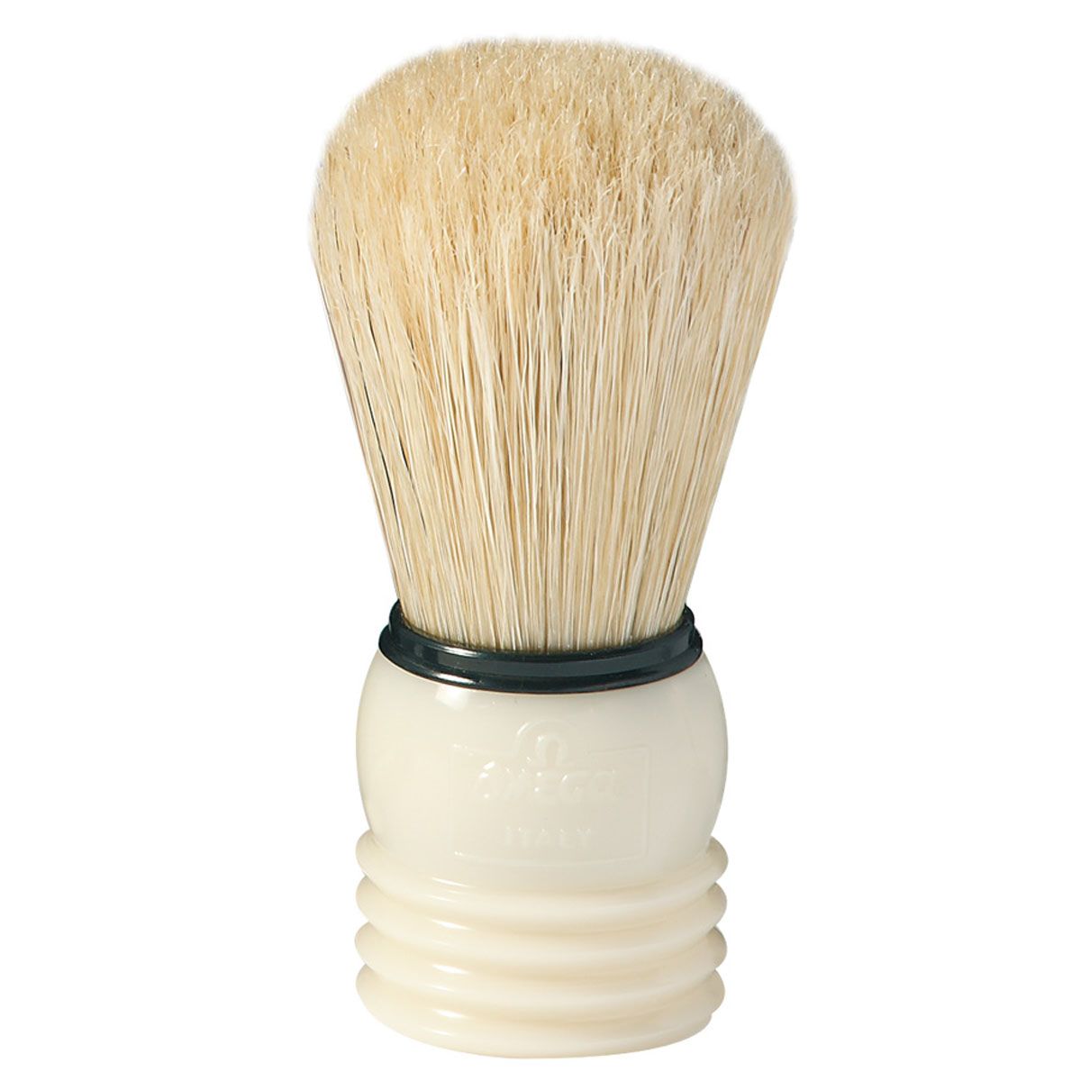 Pennello da barba Omega manico in setola di maiale beige 8,5 cm