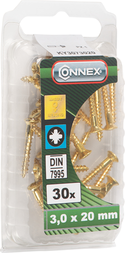 Tornillo para madera Connex bv-k 3.0x20 30uds ms - ky3073020