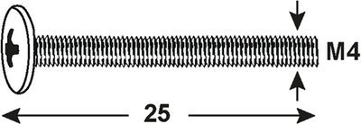 Connex furniture handle screw m4x25 10pcs vz - ky3180068