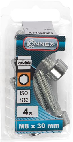 Bullone Connex a cava esagonale cy m8x30 4pz vz - ky4120830