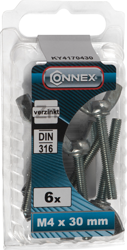Bullone ad alette Connex m4x30 6 pz vz - ky4170430