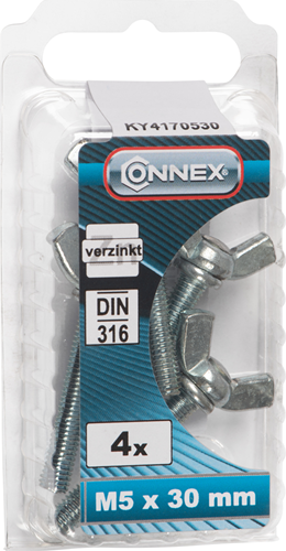 Bullone ad alette Connex m5x30 4pz vz - ky4170530