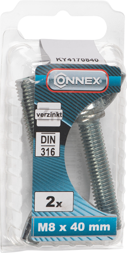 Bullone ad alette Connex m8x40 2pz vz - ky4170840