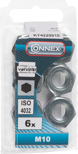 Tuerca hexagonal Connex m10 6 piezas vz - ky4220010