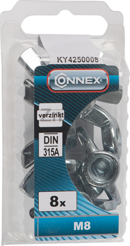 Tuerca mariposa Connex m8 8uds vz - ky4250008