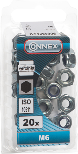 Contratuerca connex con anillo de nylon m6 20uds vz - ky4260006