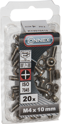 Vite metallica Connex cy-k m4x10 20pz a2 - ky4510410
