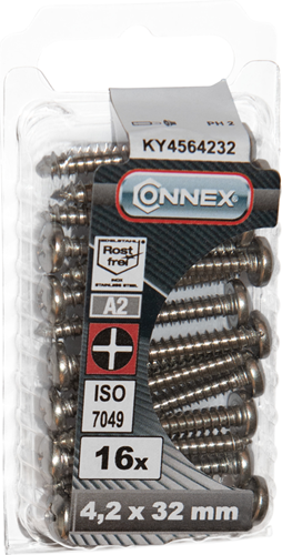 Connex bancale viti lamiera 4,2x32 16pz a2 - ky4564232