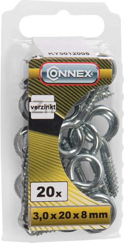 Connex eye screw 3.0x20x8 20pcs vz - ky5012008