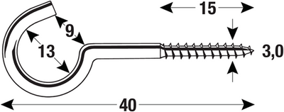 Tornillo de gancho Connex 3.0x40 10uds wi - ky5140040