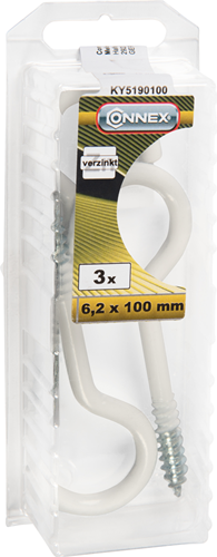 Connex gancio stendibiancheria a vite 6,2x100*3pz wi - ky5190100