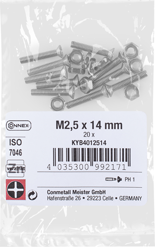 Vite metallica Connex pk m2,5x14 vz ph 20pz - kyb4012514