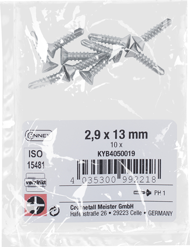 Tornillo de taladro Connex pk 2.9x13 vz ph 10 gramos - kyb4050019