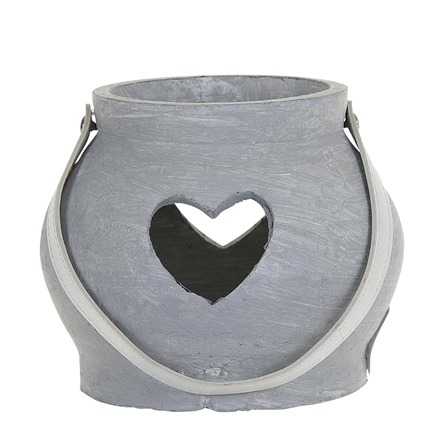 Farol niva corazón gris ø15x13cm