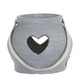 Farol niva corazón gris ø15x13cm