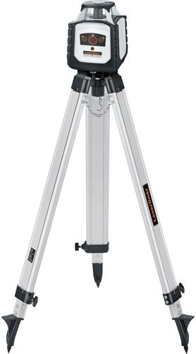 Laserliner cubus 210s | conjunto | láser de rotación | soporte de luz 150 cm | barra niveladora telescópica 4 m | receptor láser - 052.205a