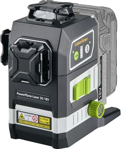Laserliner powerplane-laser 3g multi-18v - geleverd met 7-delige poweradapterset 036.380.70 | zonder accu's en lader - 036.380l