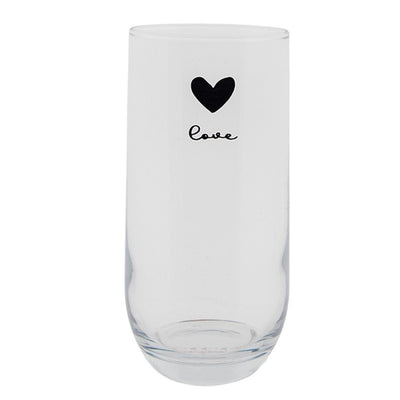 Clayre eef long drink glass heart 280ml