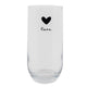 Clayre eef transparant longdrinkglas met zwart hartje en het woord love ã˜6x14cm 280ml
