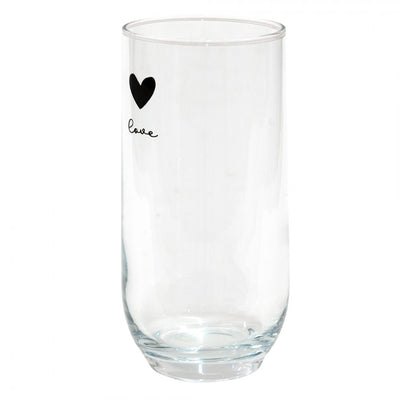 Clayre eef long drink glass heart 280ml
