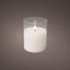 Vela parpadeante LED de cristal 10x12,5cm blanca - 5509675