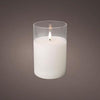 Enzo led flakkerkaars in glas 10x15cm wit - 5509680