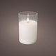 Vela parpadeante LED de cristal 10x15cm blanca - 5509680