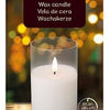 Vela parpadeante LED de cristal 7,5x12,5cm blanca - 5509660