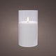 Vela parpadeante LED de cristal 7,5x12,5cm blanca - 5509660