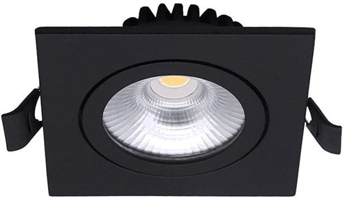 Foco empotrable LED 6w 2700k 85mm 60° cuadrado orientable negro - led4615