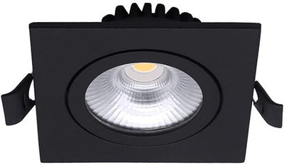 Enzo led inbouwspot 6w 2700k 85mm 60gr vierkant verstelbaar zwart - led4615