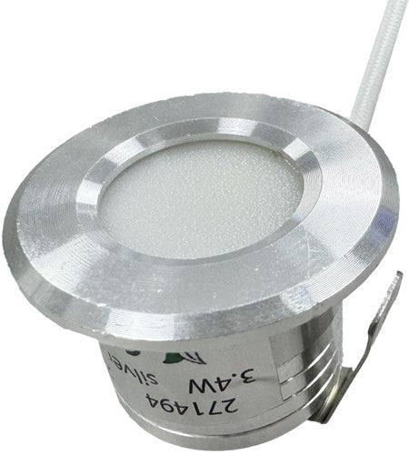 Faretto mini da incasso LED 1,5w 2700k 37mm 60° tondo fisso acciaio sabbiato - led4632