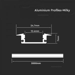 Profilo LED da incasso 24,7x7mm 2 metri opaco - 5423270