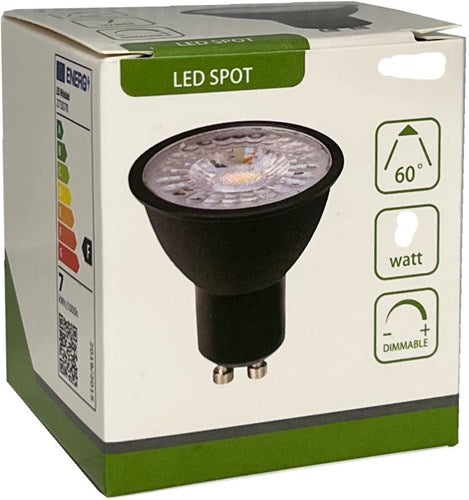 Foco LED gu10 230v 3-35w 60gr negro 4000k regulable - led0632