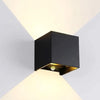 Lampada da parete a LED 2x3w up down quadrata nera 2700k + sensore - 5082077
