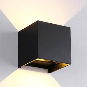 Lampada da parete a LED 2x3w up down quadrata nera 3000k - 5082070