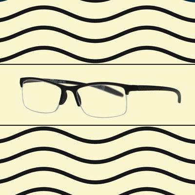 Spectrum Spectrum Reading Glasses Black Assorti Rectangular Half Rimeless