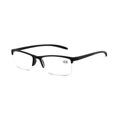 Spectrum Spectrum Reading Glasses Black Rectangular Half Rimeless 1.50