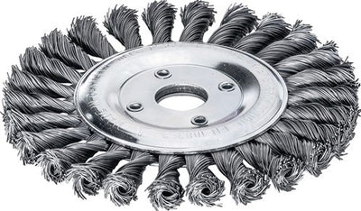 Spazzola tonda Lessmann | foro d. 125 mm spessore filo 0,5 mm | acciaio 14mm| 12.500 giri/min | 1 pezzo - 473211 473211