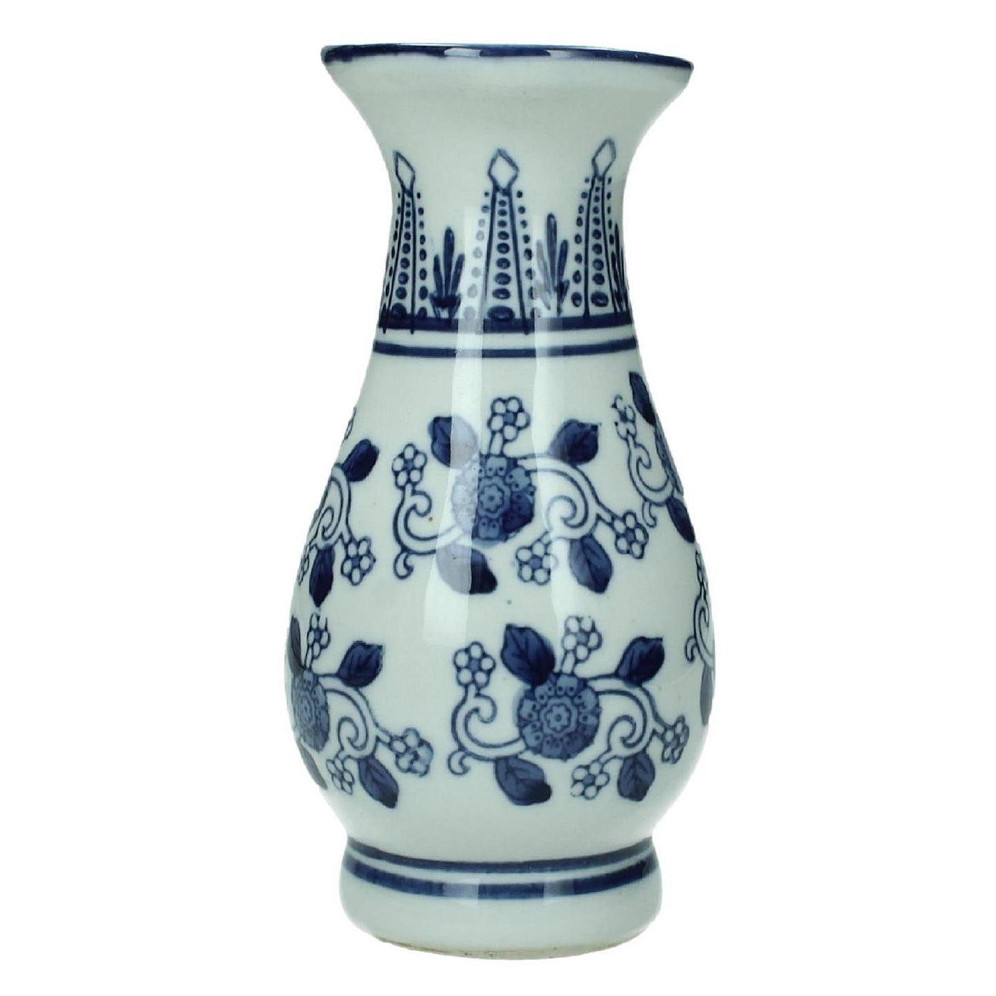 Jarrón Kersten loza azul blanco 8x8xh15
