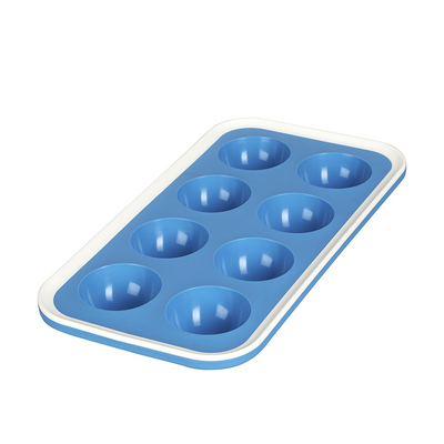 Abi levivo ice cube mold silicone semicircle 8 cubes blue
