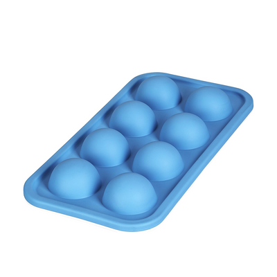 Abi levivo ice cube mold silicone semicircle 8 cubes blue