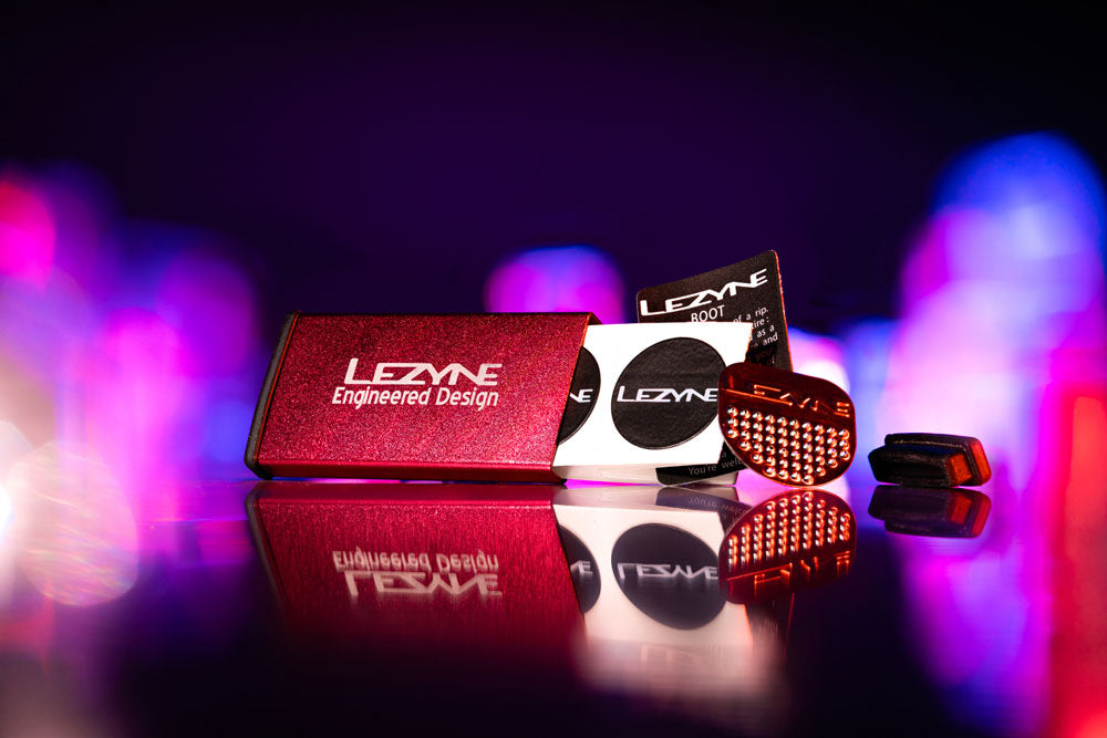 Lezyne kit de reparación metal (6 parches) rojo