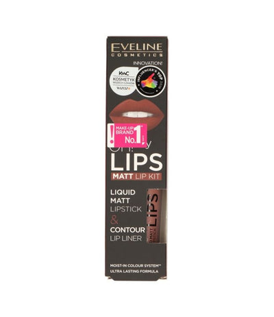 Eveline oh! my lips liquid matt lip kit nr. 02 milky chocolate
