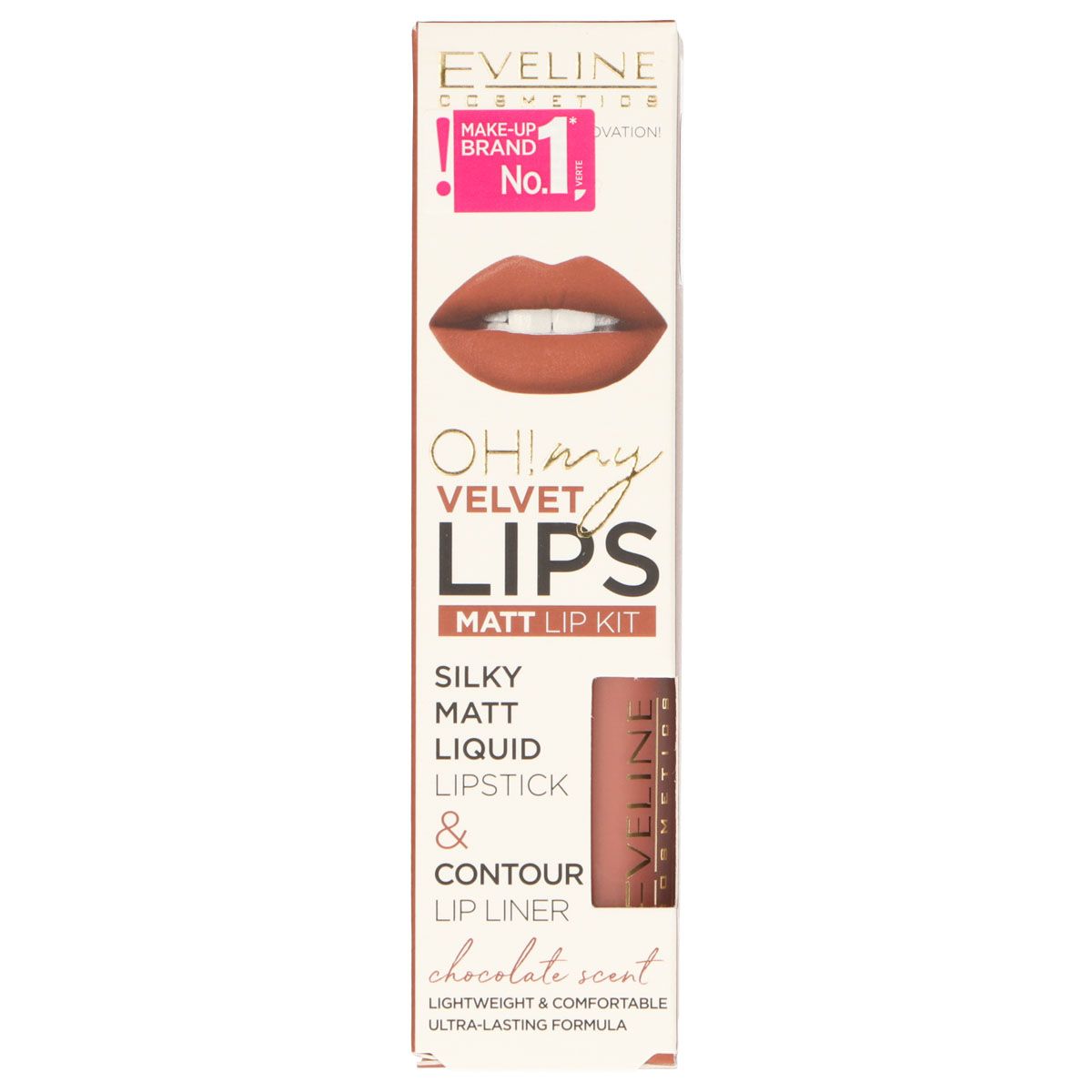 Eveline Eveline ¡Oh! Mis labios Silky Matt Liquid Lip Lip Kit No. 12 PRALINE ECLAIR