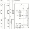 Cerradura de puerta de seguridad Lips 2422 | kg** | dm65mm | pc72mm | agujero de manivela 8 mm | placa frontal acero inoxidable 24x235mm rectangular | dr 1+3 2+4 - 7266603